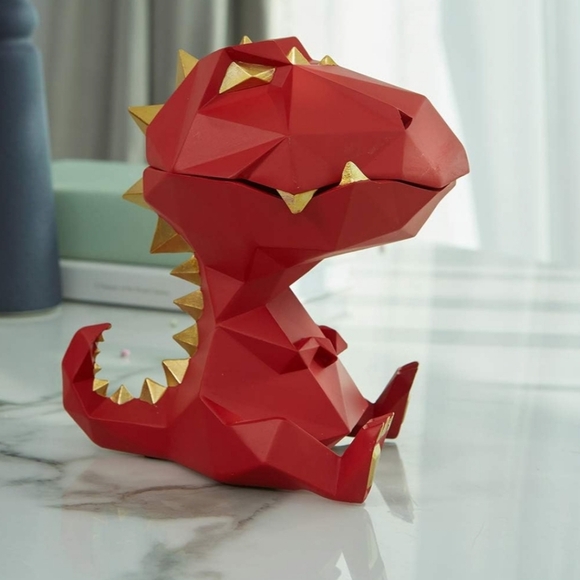 Red Geometric Dinosaur Key Holder - Picture 4 of 7